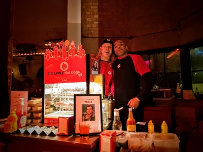 BAHD hot dog stand with heated hot dog display